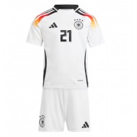 Camiseta Alemania Ilkay Gundogan #21 Primera Equipación para niños Eurocopa 2024 manga corta (+ pantalones cortos)